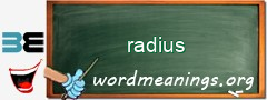 WordMeaning blackboard for radius